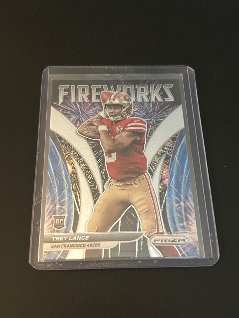 Trey Lance 'Fireworks' Prizm Rookie Card - San Francisco 49ers